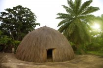 Крестьянский дом племени Пигмей, Бирайи, Бужумбура, Бурунди, Африка — стоковое фото