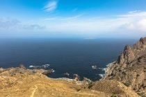 Elevated view of rugged coastline and sea, Nova Sintra, Brava, Cape Verde, Africa — Stock Photo