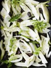 Close-up view of delicious baked fennel, top view — Stock Photo