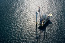 Veduta aerea delle turbine eoliche oceaniche, Mare del Nord, Zelanda, Paesi Bassi — Foto stock