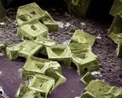 Мікроскопічний погляд на соляні кристали — стокове фото