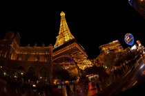 Shops and casinos on the Las Vegas Strip on a busy weekend night, Las Vegas, Nevada, USA — Stock Photo