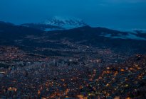 Blick auf La Paz von El Alto bei Nacht, Bolivien, Südamerika — Stockfoto