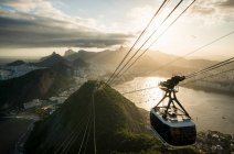 Vista della funivia dalla montagna Sugarloaf. Rio De Janeiro, Brasile — Foto stock