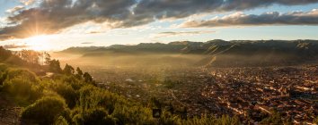 Vue panoramique sur Cusco depuis Sacsayhuaman, Pérou, Amérique du Sud — Photo de stock
