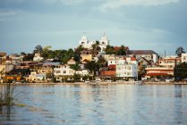View of harbor and town, Flores, Guatemala, Central America — Stock Photo