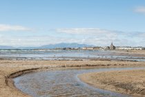 Bela vista de Saltcoats Beach, Escócia — Fotografia de Stock