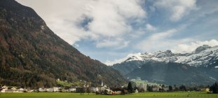 View from train, enroute from Milan to Zurich — Stock Photo