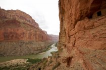 Vue en angle élevé du fleuve Colorado, Grand Canyon, Arizona, États-Unis — Photo de stock