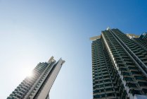Modern architecture in Tung Chung, low angle view, Lantau Island — Stock Photo