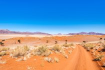 Estrada da sujeira em Namibrand Nature Reserve, Namíbia — Fotografia de Stock