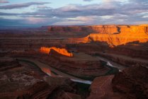 Dead Horse Point Overlook at crepuscolo, Utah, USA — Foto stock
