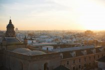 Elevated cityscape view at sunset, Seville, Andalusia, Spain — Stock Photo
