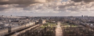 High angle cityscape of the Louvre, Paris, France — Stock Photo