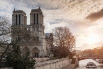 Вид на собор Парижской Богоматери, Париж, Франция — стоковое фото