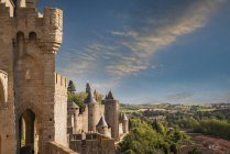 Средневековый укреплённый город Каркассон, Франция — стоковое фото