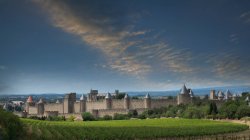 Середньовічне укріплене місто Каркассон, Франція — стокове фото