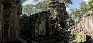 Ruínas do templo de pedra em Banteay Kdei, Angkor Wat, Camboja — Fotografia de Stock