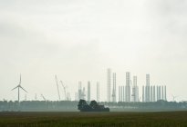 Foundations for offshore wind turbines yet to be constructed are — Stock Photo