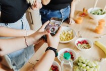 Taking a picture of healthy food preparation — Stock Photo