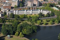 Reino Unido, Londres, Vista aérea de Sussex Place en Regents Park - foto de stock