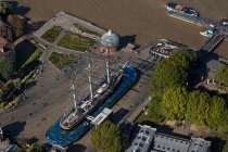 UK, London, Aerial view of Cutty Sark in Greenwich — Stock Photo
