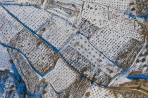 Turquia, Capadócia, Vista aérea de campos cobertos de neve — Fotografia de Stock