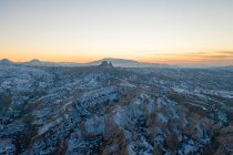 Turkey, Cappadocia, Landscape with Castle mountain covered with snow — Stock Photo