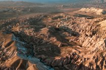 Turquia, Capadócia, Vista aérea das formações rochosas em Rose Valley — Fotografia de Stock