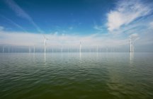 Países Baixos, Frísia, Breezanddijk, turbinas eólicas offshore — Fotografia de Stock