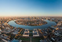 Regno Unito, Londra, Veduta aerea di Greenwich all'alba — Foto stock