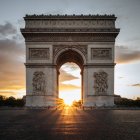 France, Paris, Arc de Triomphe at sunset — Stock Photo
