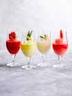 Variety of colored drinks — Stock Photo