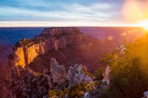 USA, Utah, Springdale, Zion National Park mountains at sunset — Stock Photo