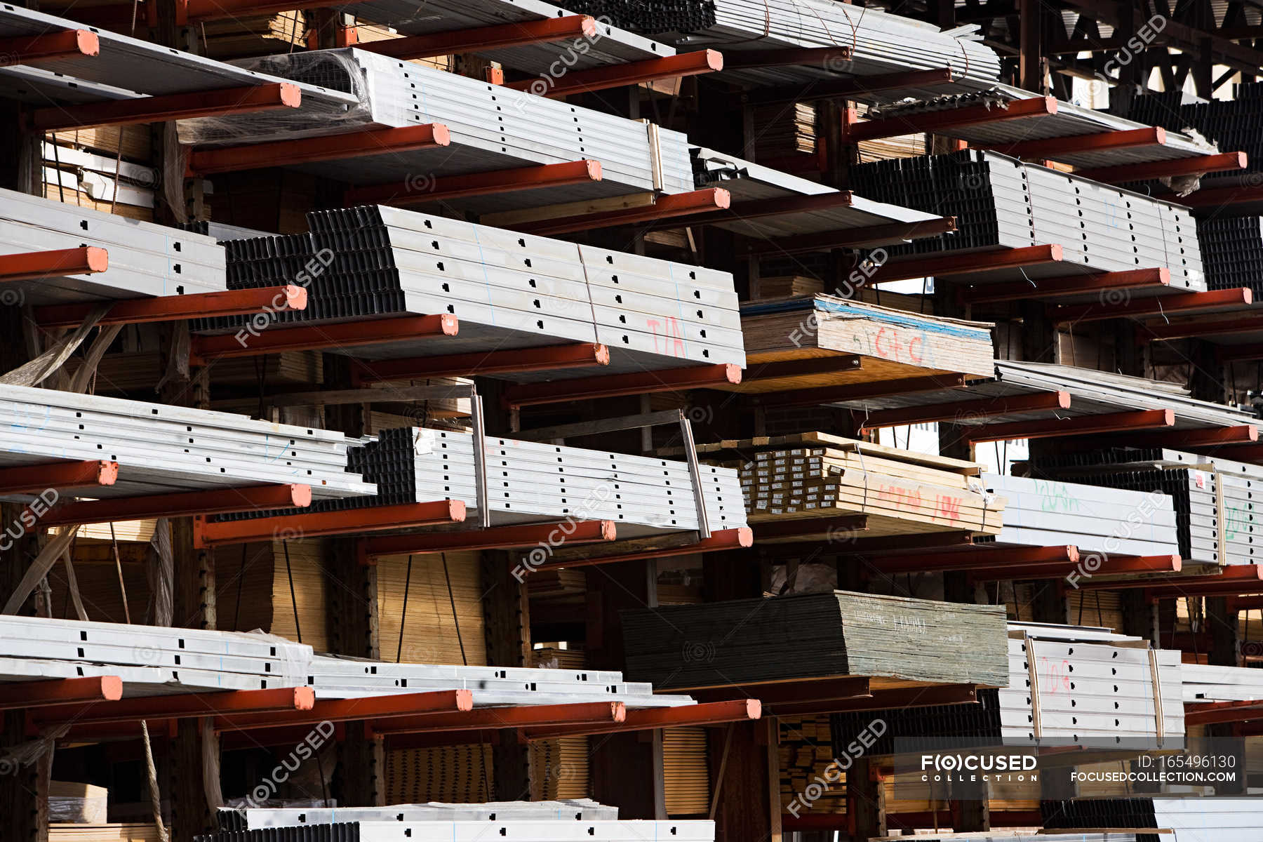 Construction materials, metal pipes in warehouse — abundance, professional Stock Photo