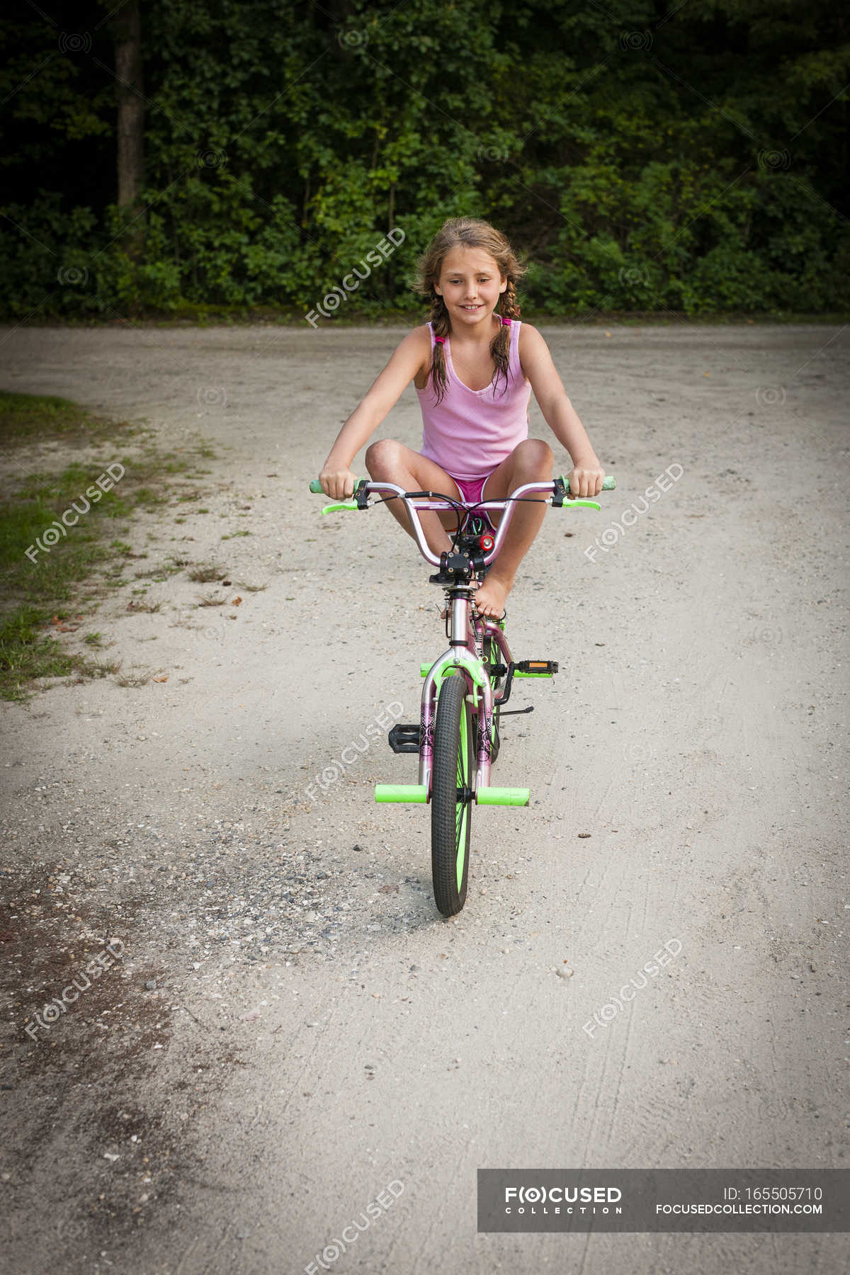 balancing on a bike