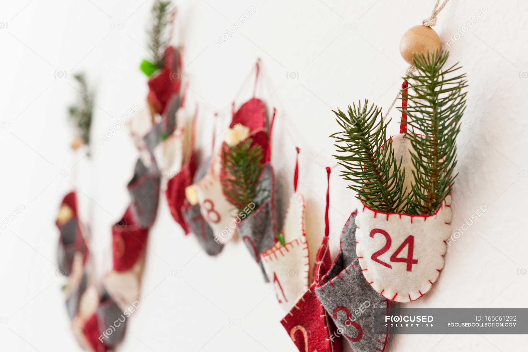 Advent calendar on wall — bizarre, decoration - Stock Photo | #166061292