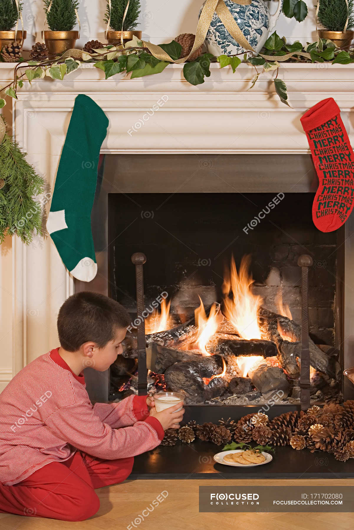 sitting by the fireplace clipart