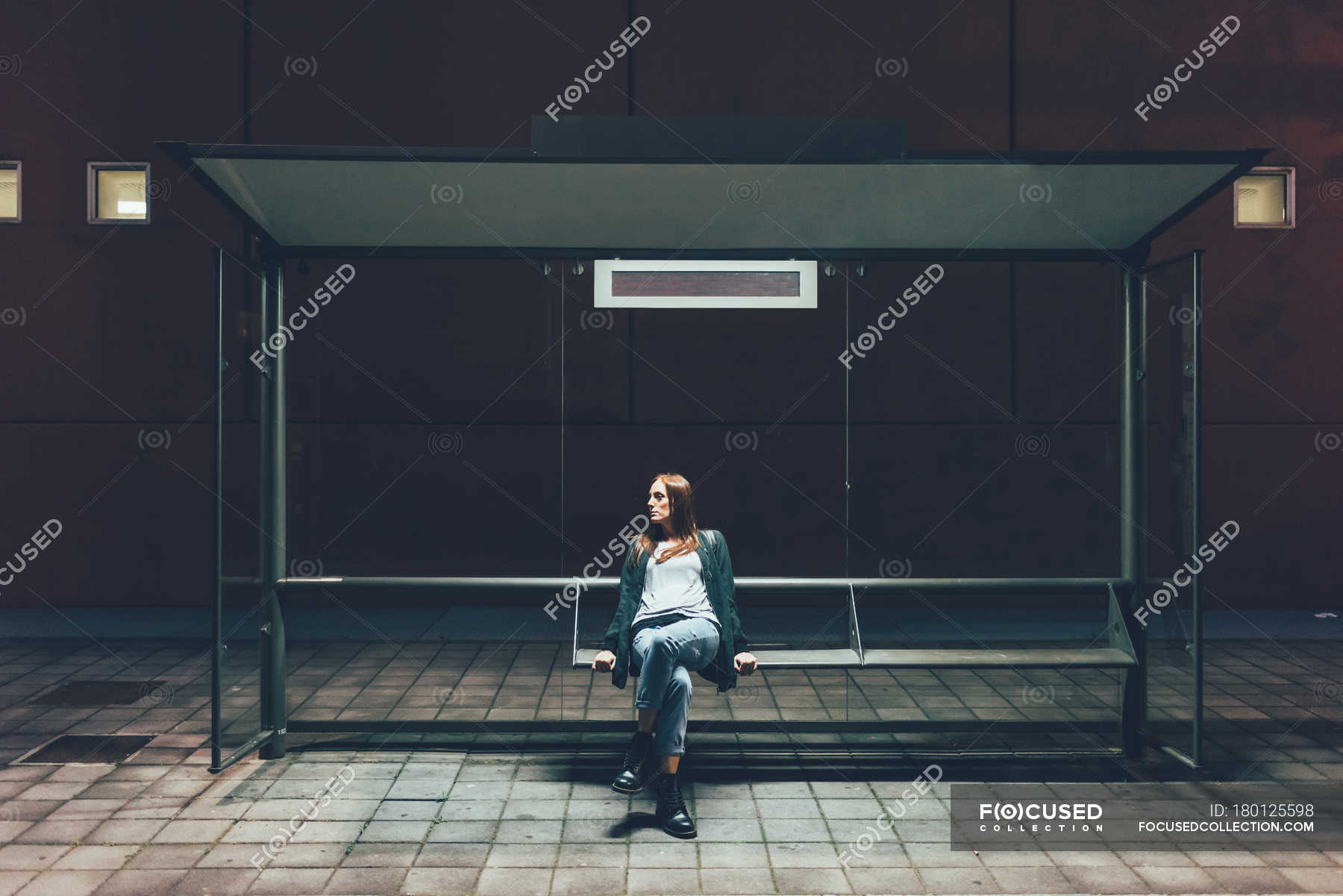 at the bus stop