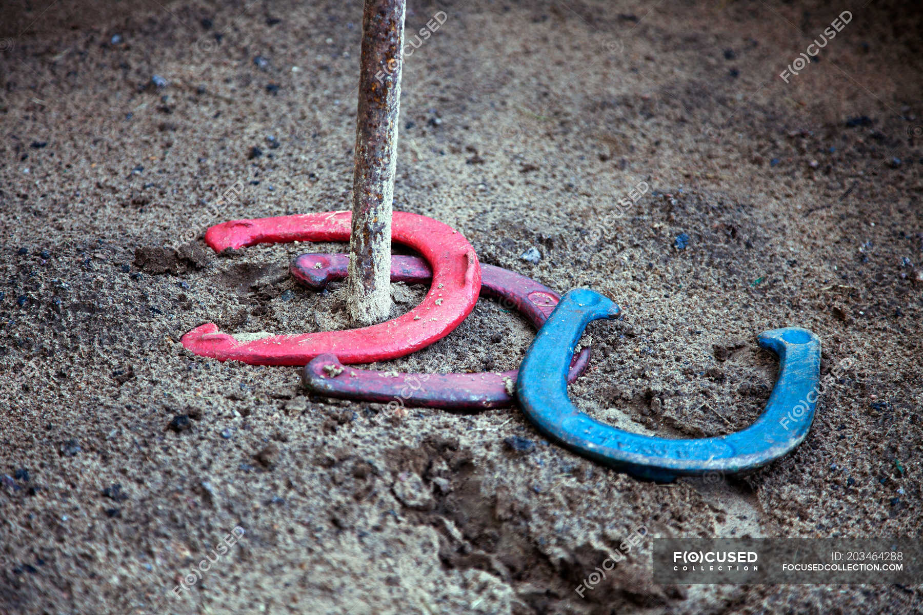 Horseshoes Game Stock Photos Royalty Free Images Focused