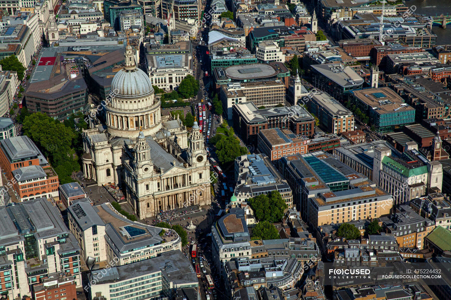 UK, London, Aerial View Of St. Paul's Cathedral — City, British Culture ...