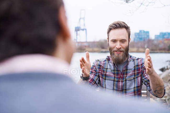 Over shoulder view of male designers — Stock Photo
