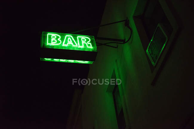 Neon signage of bar — Stock Photo