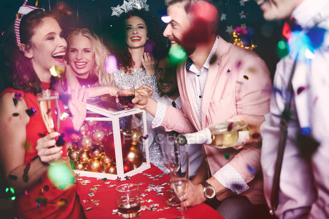 Group of friends at party — Stock Photo
