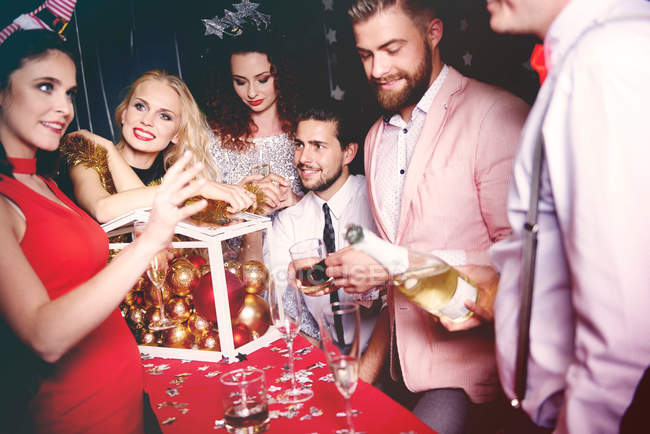 Group of friends at party — Stock Photo