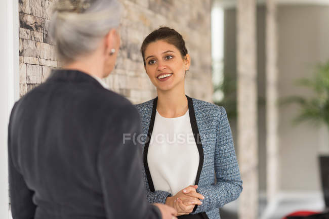 Бізнес-леді маючи обговорення — стокове фото