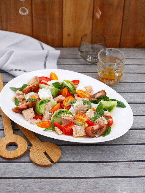 Тарелка из курицы и овощей — стоковое фото