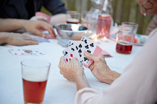 People playing card game — Stock Photo