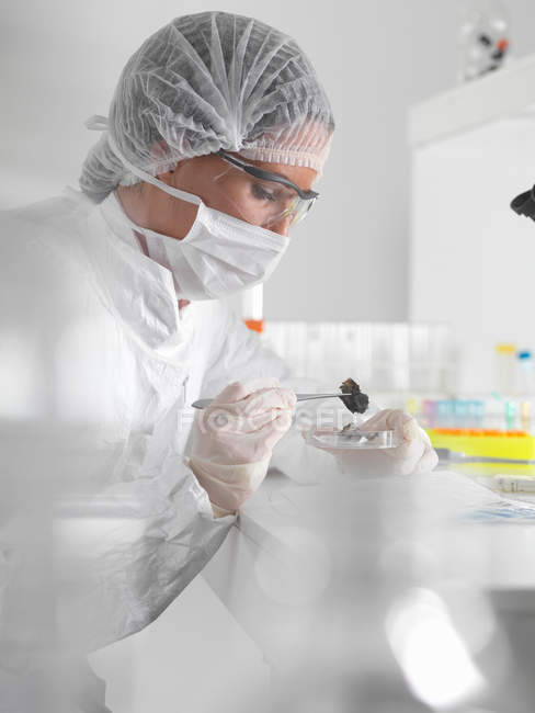 Forensic scientist with evidence — Stock Photo