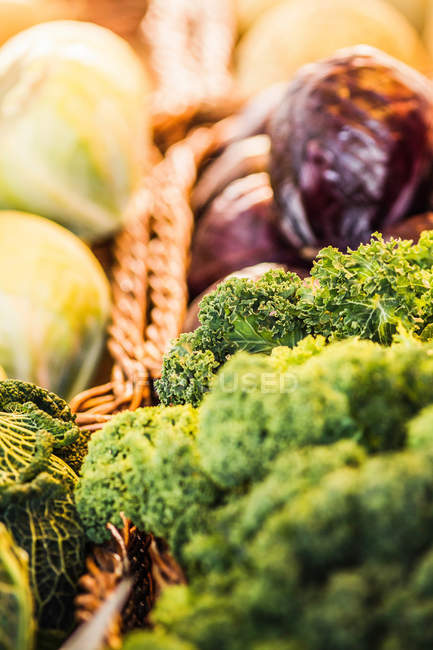 Légumes colorés dans le panier — Photo de stock